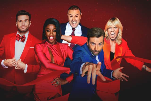 Comic Relief - Red Nose Day 2023,17-02-2023,Joel Dommett, AJ Odudu, Paddy McGuinness, David Tennant, Zoë Ball,BBC/Comic Relief,Nicky Johnston