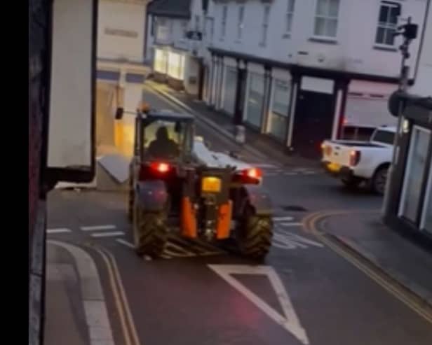 Thieves steal cash machine with forklift