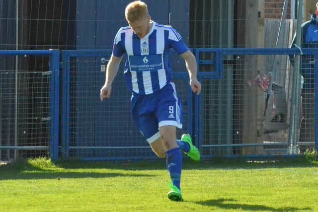 Trevor McCreadie celebrates opening the scoring. Picture by Grahame Lehkyj