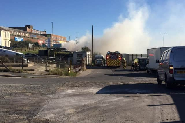 Firefighters at the scene. Photo by @shorehamport