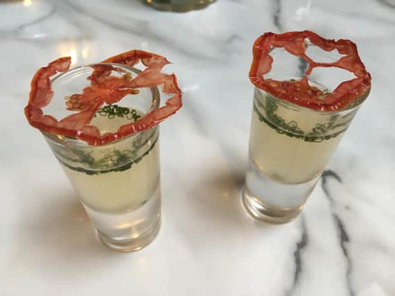 The gazpacho-style tomato consomm