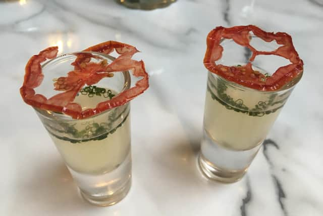 The gazpacho-style tomato consomm