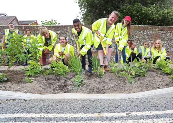 Working on the Littlehampton Rain Garden in Maltravers Road