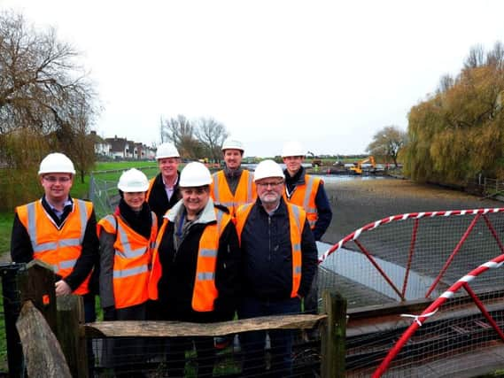 Councillors visiting the lake