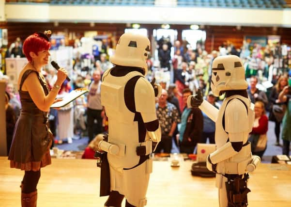 Celebrant Claire Bradford, from Worthing, marrying two Stormtroopers. She has been crowned Celebrant of the Year for the South East regional finals of The Wedding Industry Awards. Picture: Ed Watts.