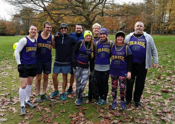 Trailblazers runners at the Tilgate Park Run SUS-171212-130256002