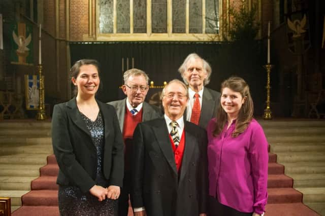 From left: Marianne Goodale (soprano), David Hadden (bass), Robert Hammersley (conductor), John Baker (tenor) and Olivia Bell (soprano)