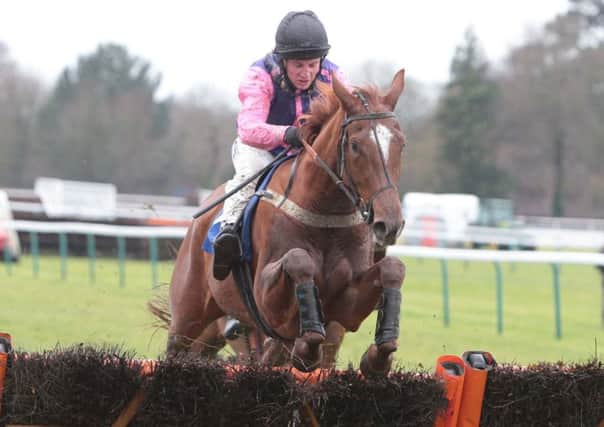 Aiguille Rouge and jockey Jamie Moore on their way to glory earlier this month. Picture: Fontwell Park