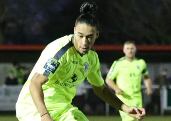 Dayshonne Golding scored Hastings United's first two goals and helped create the third in the 4-2 win at home to Ramsgate. Picture courtesy Scott White