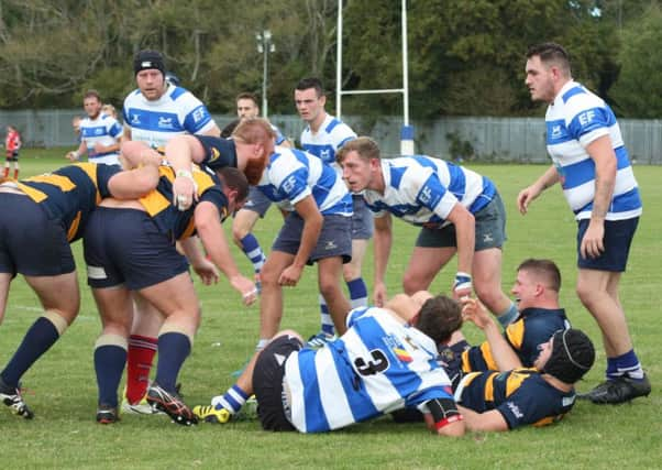 Action from the reverse fixture between Hastings & Bexhill and Old Williamsonians back in September. Picture courtesy Karen Walker