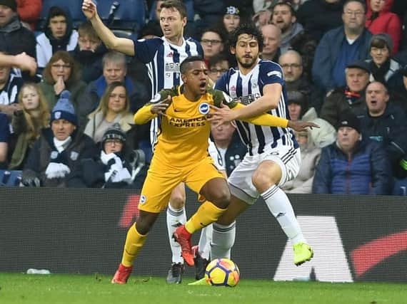 Action from Brighton's defeat at West Brom. Picture by Phil Westlake (PW Sporting Photography)