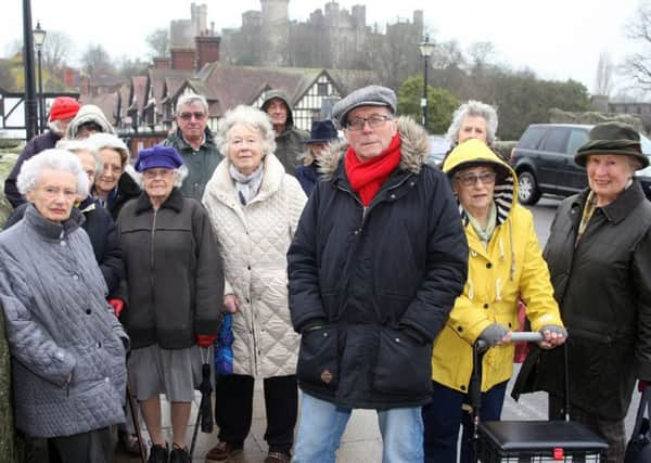 Colin Stepney and other Arundel residents gathered to protest the new prescription delivery charges. Picture: Derek Martin