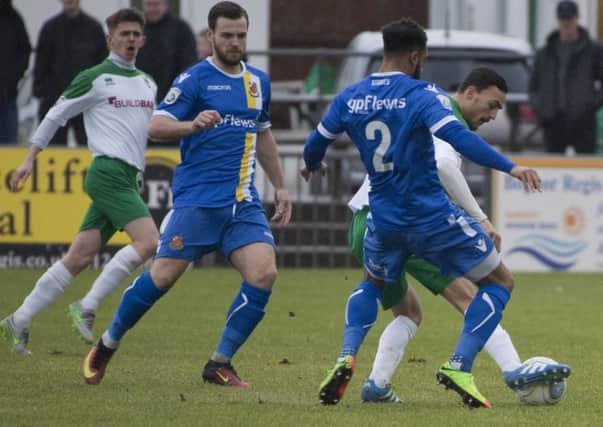 Jimmy Muitt on the ball in the Wealdstone defeat / Picture by Tommy McMillan