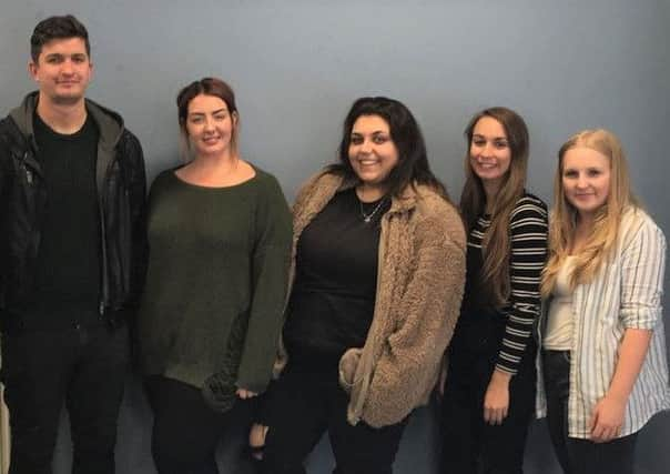 (R-L) Organisers Thomas Kilner-Brown, Lauren Andrews, Zina Livoti, Maria Lappin and Laura King