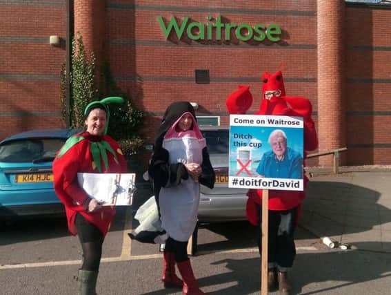 Nikki Levett, Kay Mawer and Julia Grant outside Chichester Waitrose