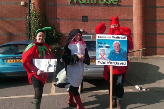 Nikki Levett, Kay Mawer and Julia Grant outside Chichester Waitrose