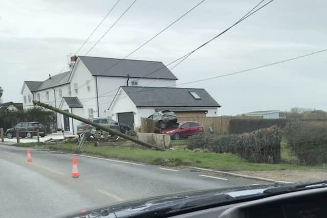 Dramatic photos show the aftermath of a crash in Hassocks this morning (February 14). Photo by John Dyne