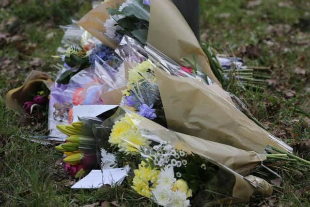 Flowers left at the scene