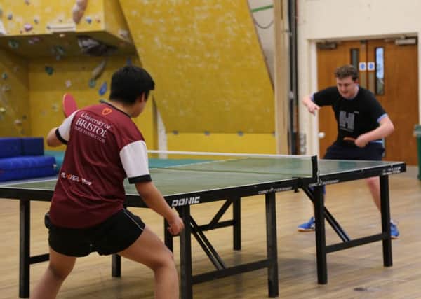 Table tennis action at the University of Chichester / Picture by John Geeson