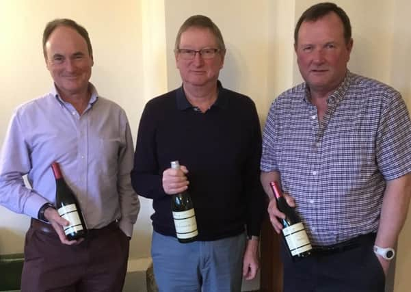 Mannings Heath seniors scramble winners Mark Barrett, Graham Wyatt and Bob Binning - minus David Redston