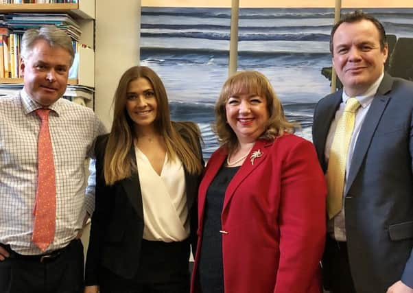 Tim with Kym Marsh, Labour MP Sharon Hodgson and Andy Clark-Coates, one of the founders of Saying Goodbye