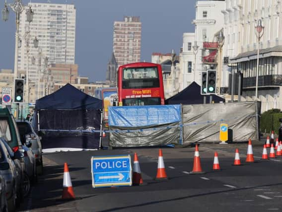 Brighton bus collision. Photo by Eddie Mitchell