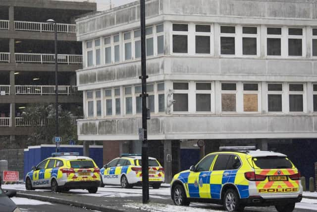 Police in Railway Approach in Worthing. Photo: Eddie Mitchell