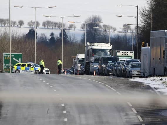 There were delays on the A27 north of Brighton this afternoon (Photograph: Eddie Mitchell)