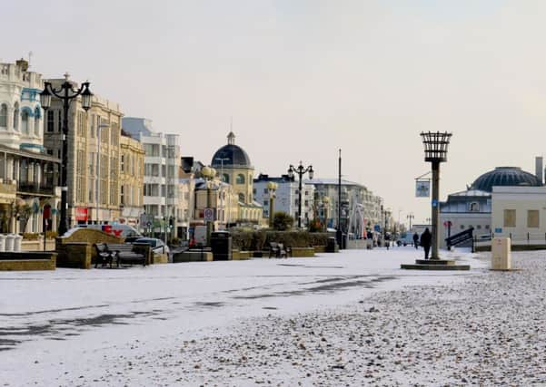 Worthing seafront in the snow