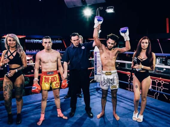 Dylan Burke celebrates his win. Picture by Fight Photography