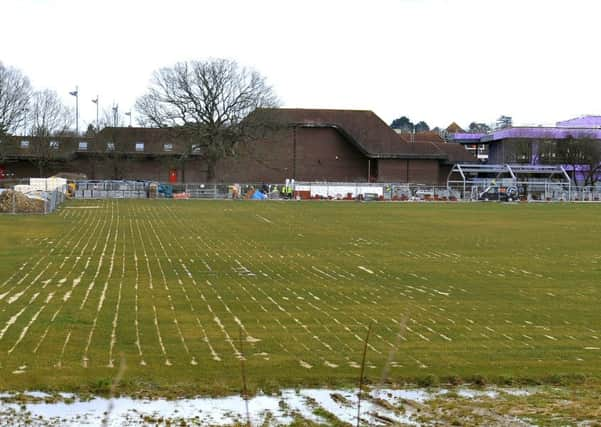 Sport, pic of building work going on at Broadbridge Heath FC. Pic Steve Robards SR1806370 SUS-180603-155936001