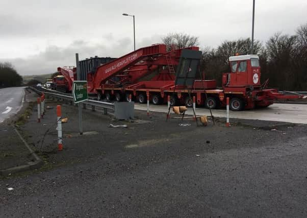 Abnormal load travelling past Drusillas