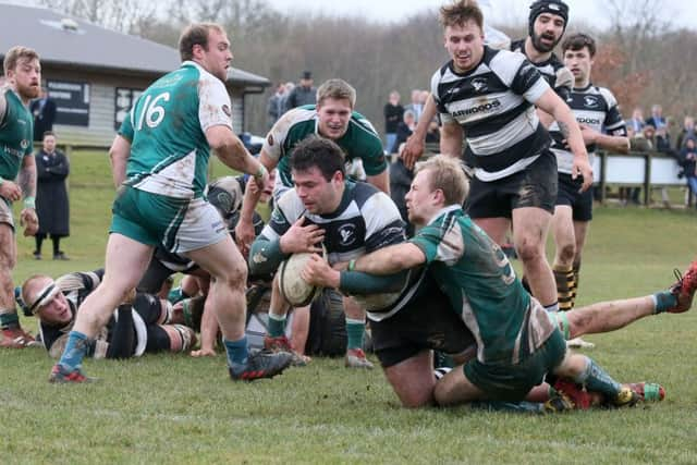 Frazer Oliphant-Hope scores. Pulborough v Heathfield and Waldron. Picture by warwickpics.com SUS-181103-193333001