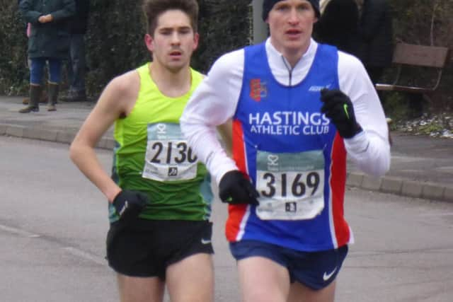 Eventual winner Adam Clarke is closely followed by runner-up Charlie Joslin-Allen on The Ridge.