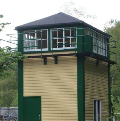 The signal box is a rare Saxby and Farmer type 1b box, dating to before 1876