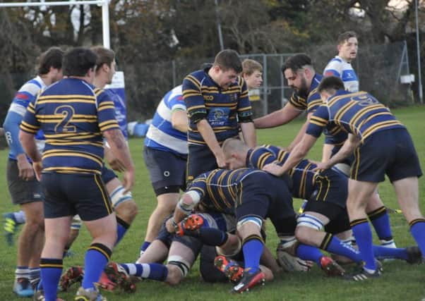 Action from the reverse fixture between Hastings & Bexhill and tomorrow's opponents Thanet Wanderers back in November.