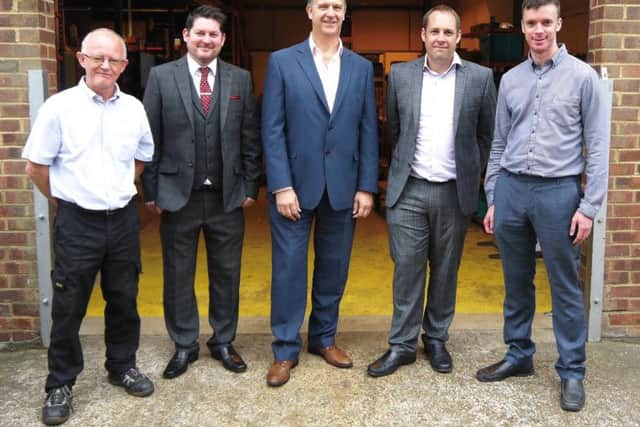 Focus SB employees in summer of 2016. Chris Turner (General Manager - Production), Steve Moss (Sales and Marketing Manager), Gary Stevens (Managing Director), Duncan Ray (Supply Chain and NPI Manager) & Andrew Lanworn (Finance Manager and Company Secretary)