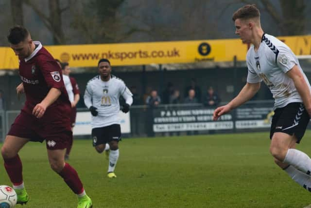 Ollie Pearce on the ball for the Rocks at Weston / Picture by Tommy McMillan