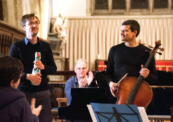 From left: Jon Cherry, Steve Dummer and  Pavlos Carvalho after the premiere of Paper Tides. Picture: Melvyn Wa