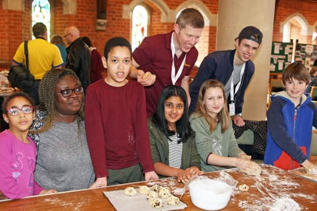 Hot cross bun making was the most popular activity. Picture: Derek Martin DM1833168a