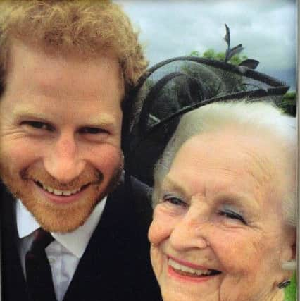 Madge Lambert with Prince Harry. ks180091-7