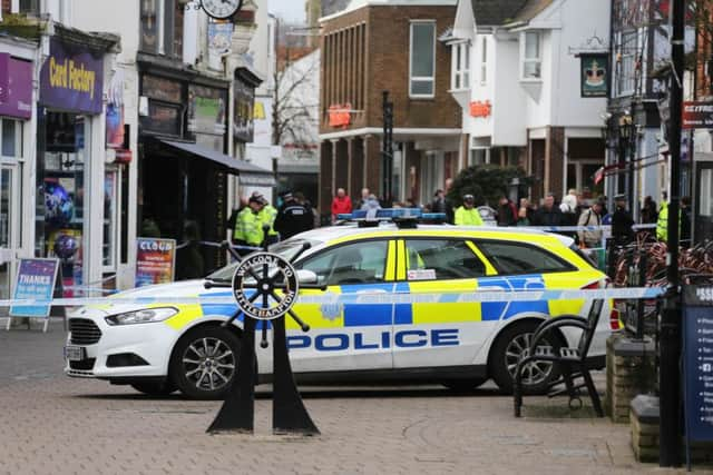 Police at the scene in Littlehampton