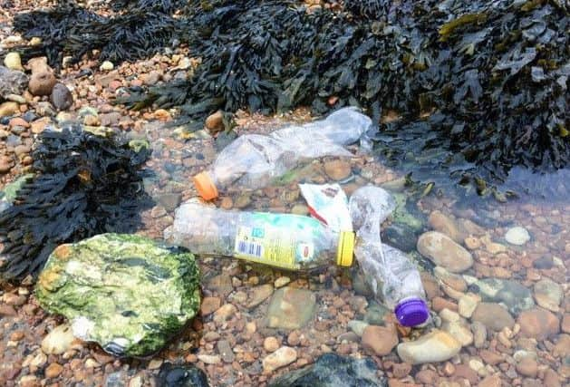 Plastic waste on the beach