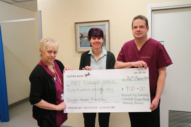 L-R: Anne Page, advanced radiographer; Lauren Hesmer; and Steve Page