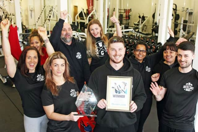 Owner Neil Donohue, rear, with the team at South Coast Gym, the Herald and Gazette Gym of the Year 2018. Picture: Derek Martin DM1840587a