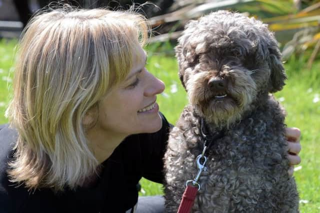 Kate Levine with her dog Lulu, first in the Best Smilie category. Picture: Kate Shemilt ks180173-6