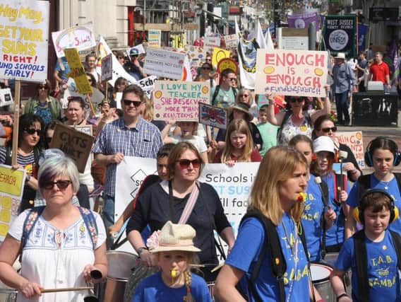 Save Our Schools West Sussex organised a school funding march in Worthing