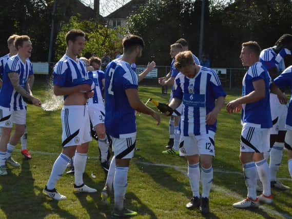 Heath players after they thought they had won the title last season. Picture by Grahame Lehkyj