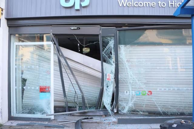 Damage to the Shoreham Co-Op. Photo: Eddie Mitchell