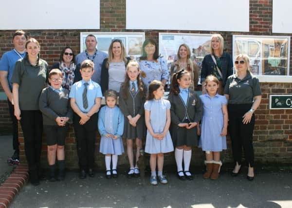 Hawthorns Primary School's Pupil Opinion Group with project leaders and Southern staff at Durrington Railway Station